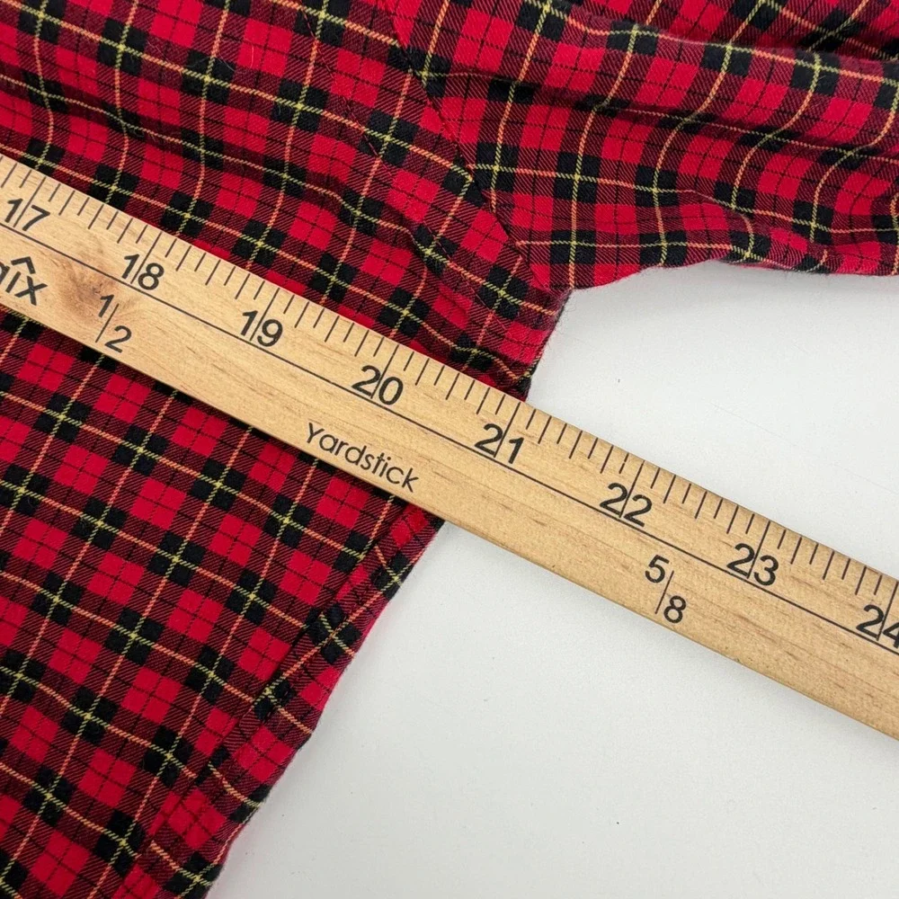 Polo Ralph Lauren Button Down Men Medium‎ Red Black Plaid Slim Fit Long Sleeve